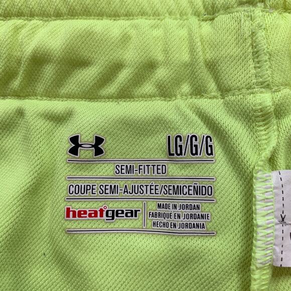 Under Armour Shorts Women L Large Highlighter Semi Fitted HeatGear Running Tulip - Picture 5 of 10